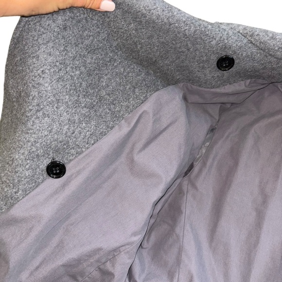 J. Crew Wool Cashmere Blend Gray Pea Coat Women’s L Classic Preppy Coastal Luxe - Picture 7 of 16
